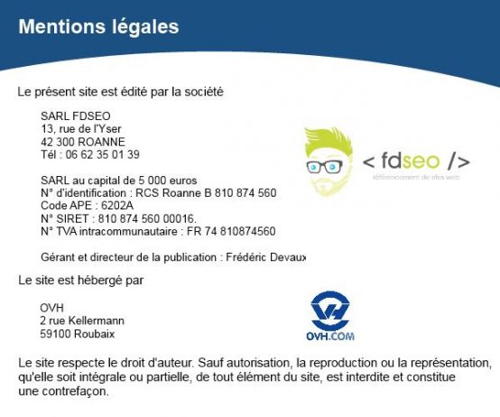 Mentions légales 1